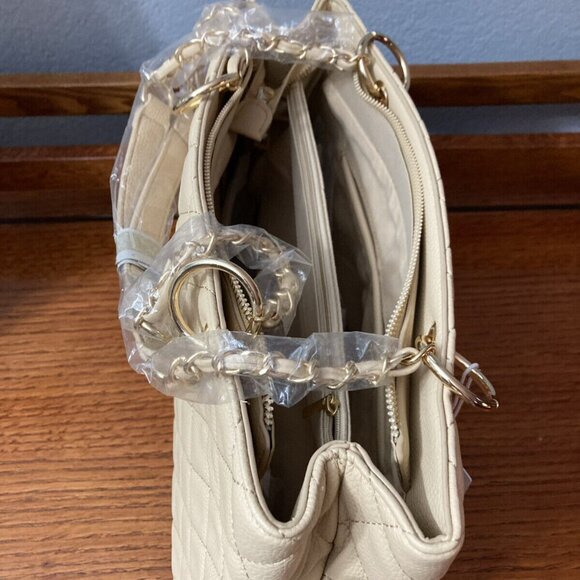 Grace Elizabeth Quilted Beige Tote Handbag NWT! - Picture 9 of 11